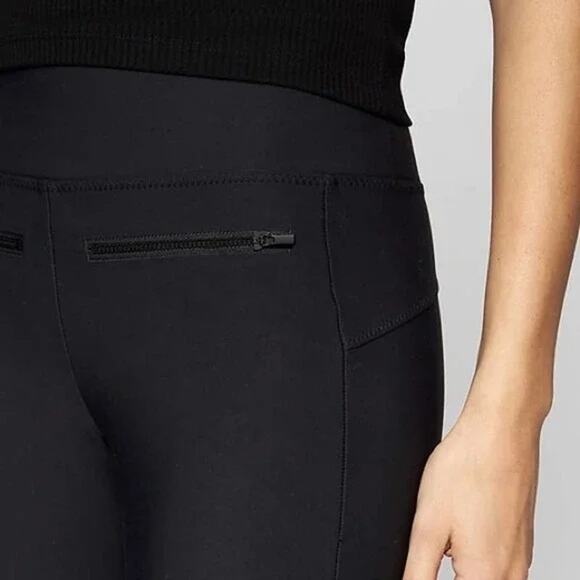 Athleta Black Front-Zip Stellar Crop Pants S - Picture 3 of 12